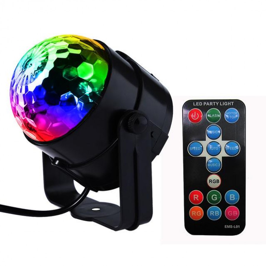 Diskokugle med RGB lys og fjernbetjening (LED Light) | Køb her