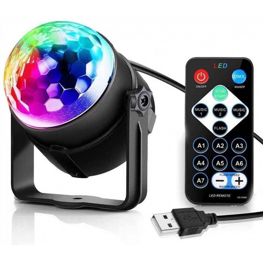 Diskokugle med RGB lys og fjernbetjening (LED Light) | Køb her