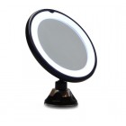 Gillian Jones Spejl med LED Lys og sugekop x10 forstørrelse, Sort