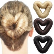 Hair Donut Hjerteformet med kunstigt hår 8 cm