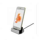iPhone charging dock ladestation i aluminium - USB med lightning stik, sølv