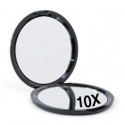 Kompakt dobbeltsidet spejl med 10x forstørrelse - Sort