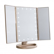 Monoko® Hollywood Makeup Spejl Trifold spejl med LED lys ,RoseGold