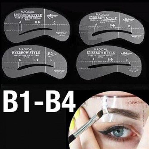 Øjenbryns Skabeloner - Eyebrow Stencils (B1-B4) - 4 stk.