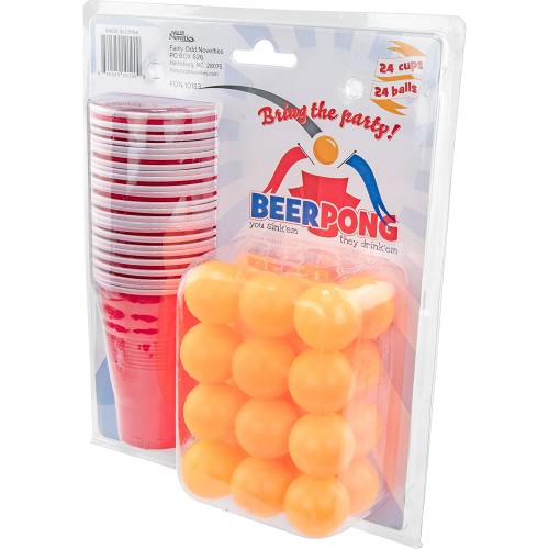 Ølpong / Beer Pong | Sæt med 24 plastikkrus & 24 bordtennisbolde