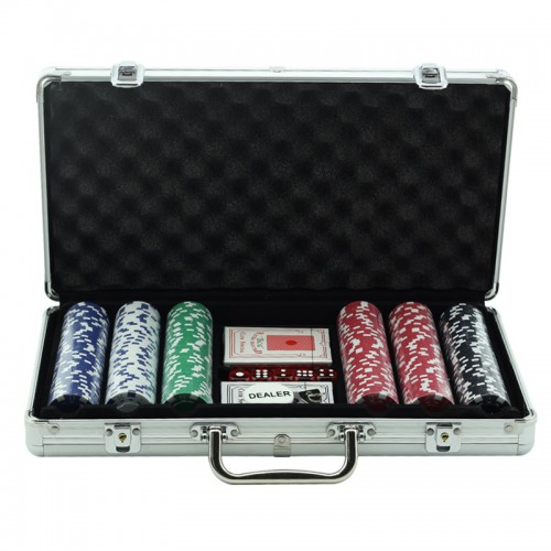 Poker Sæt i Aluminium Kuffert - 300 poker chips