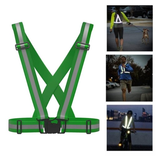 PRO SPORT Refleksvest / reflekssele til løb / cykling - Mørkegrøn