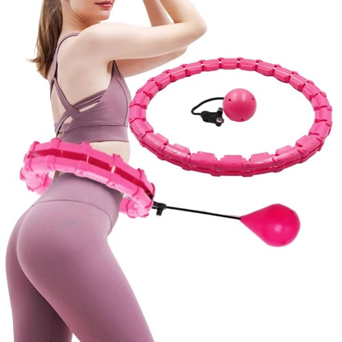 Smart Hula Hoop - Fitness Hulahopring med vægt - 24 segmenter - pink