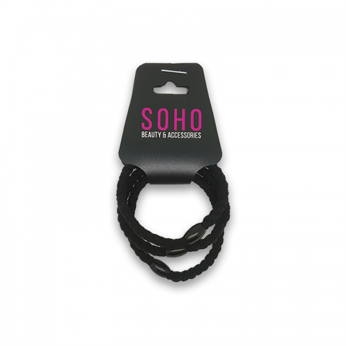 SOHO® Kknekki Hårelastikker - Sort 3 stk
