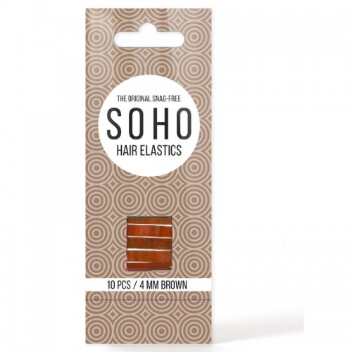 SOHO Snag-Free Hårelastikker, brun - 10 stk