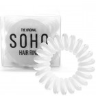 SOHO Spiral Hårelastikker, SIMPLY WHITE - 3 stk