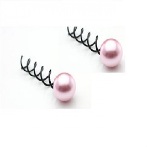 Spin Pins - Sort m/ Pink Perle 2 stk