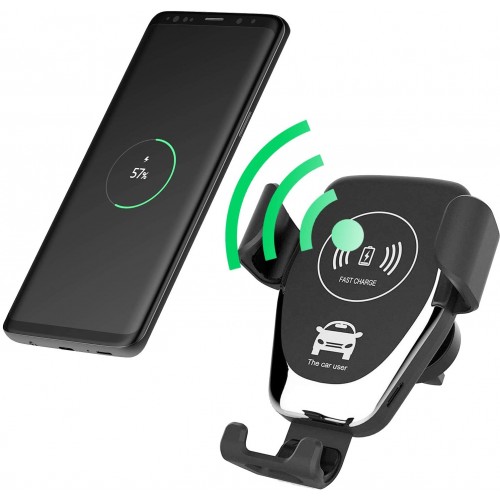 Trådløs mobiloplader til bil m. Qi - Fast Charge