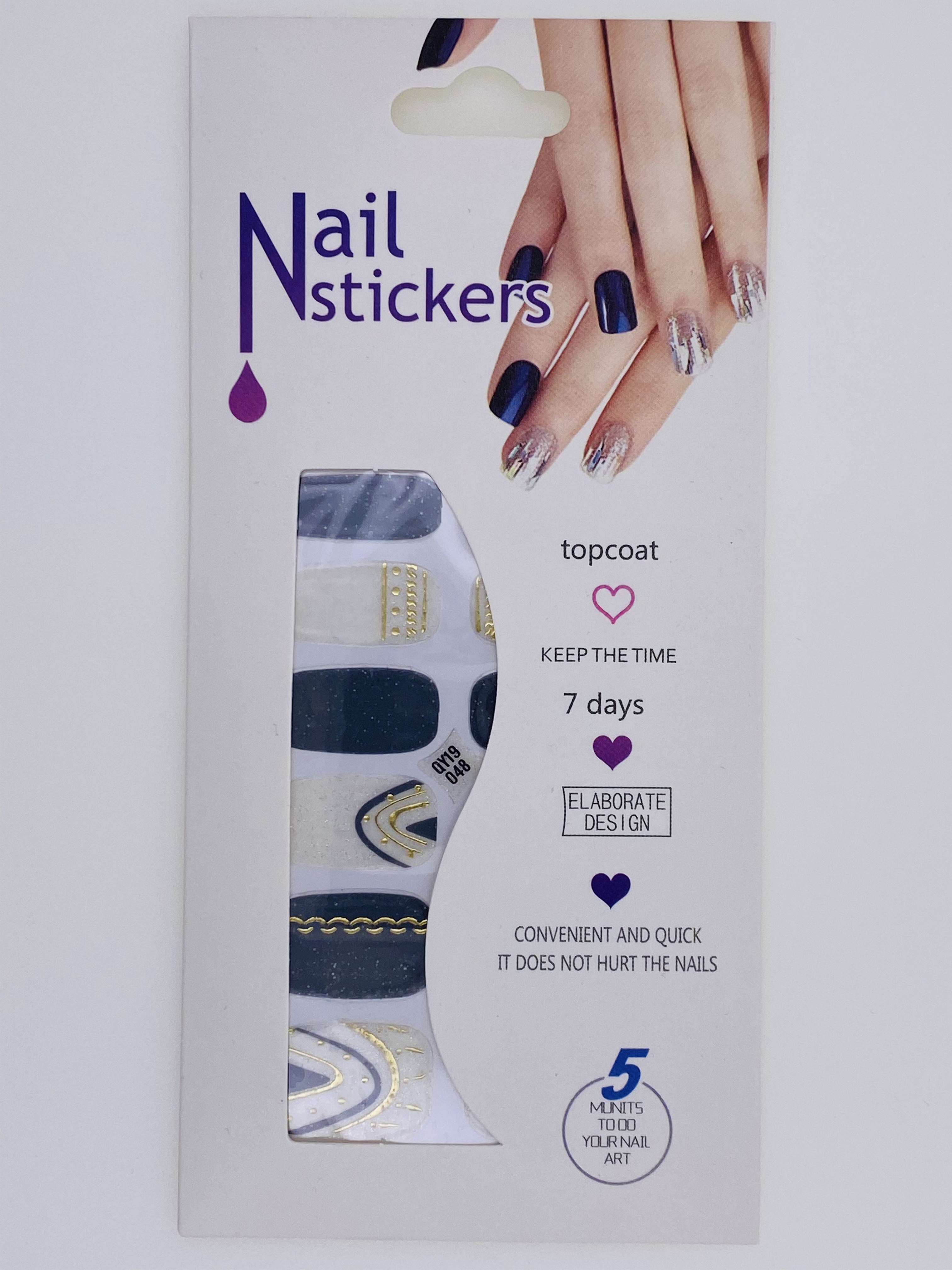 lys s Udlænding ornament Nail Stickers - Negle wraps 12 stk no. 13